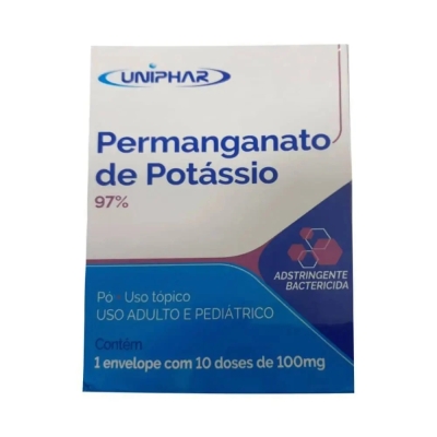 Permanganato de Potássio Uniphar 100mg 1 Envelope 10 Unidades