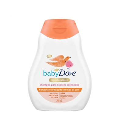 Shampoo Hidratação Dove Baby com Óleo de Coco para Cabelo Cacheado Frasco 200ml