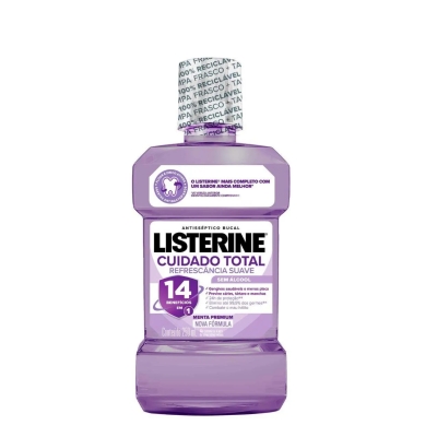Enxaguante Antisséptico Bucal Listerine Cuidado Total Zero Álcool Menta Premium 250ml