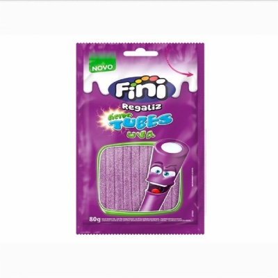 Bala fini tubes 80g uva acido