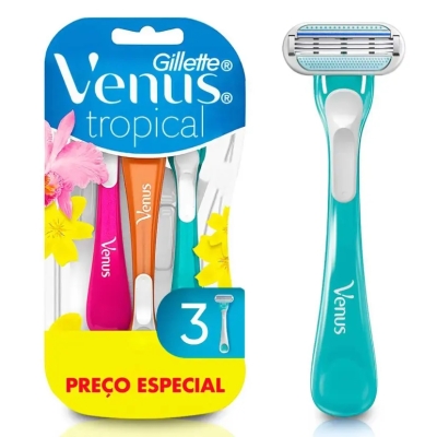 Aparelho de Depilar Gillette Venus Tropical Feminino 3 Unidades