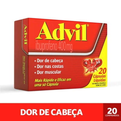 Advil Ibuprofeno 400mg 20 Cápsulas