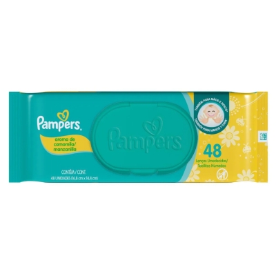 Lenço Umedecido Pampers Aroma de Camomila 48 Unidades