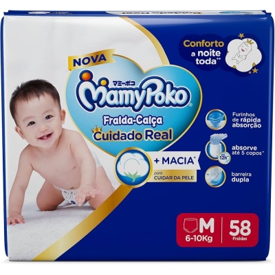 Fralda Calça MamyPoko Super Seca M 58 unidades