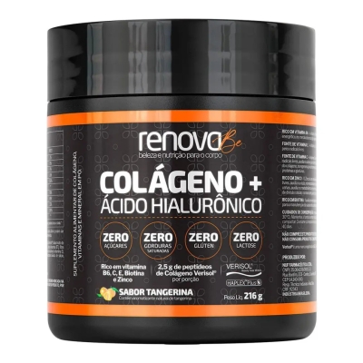 Colágeno + Ácido Hialurônico Renova Be Sabor Tangerina 216g