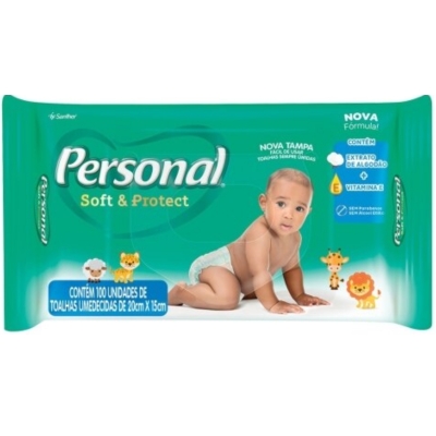 Lenços Umedecidos Personal Baby 100 Unidades 