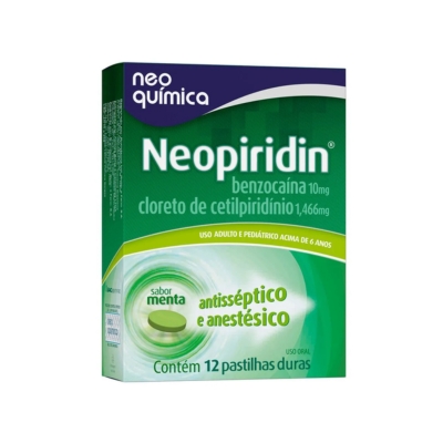 Pastilha Neopiridin Sabor Menta 12 Unidades