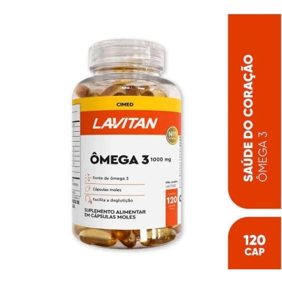 Lavitan Ômega 3 1000mg Suplemento Vitamínico 120 Cápsulas