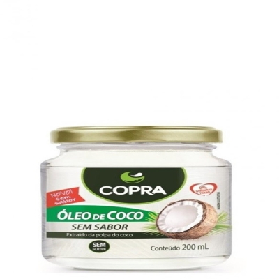 Oleo de coco sem sabor 200ml copra