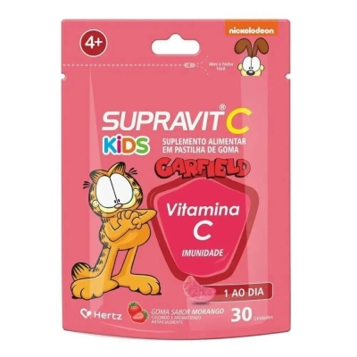 Vitamina C Supravit C Kids Morango Infantil 30 Gomas