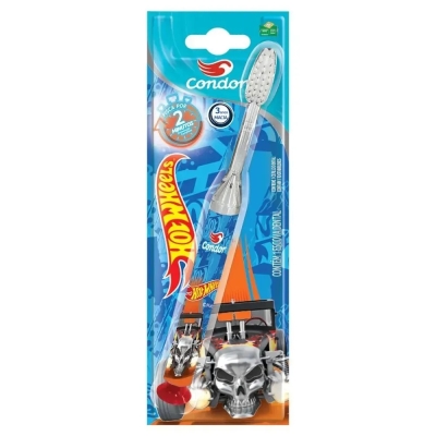 Escova de Dente Infantil Condor Macia Hot Wheels 3+ Anos 1 Unidade