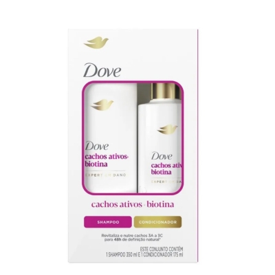 Kit Dove Expert Danos Cachos Ativos E Biotina Shampoo 350ml + Condicionador 175ml