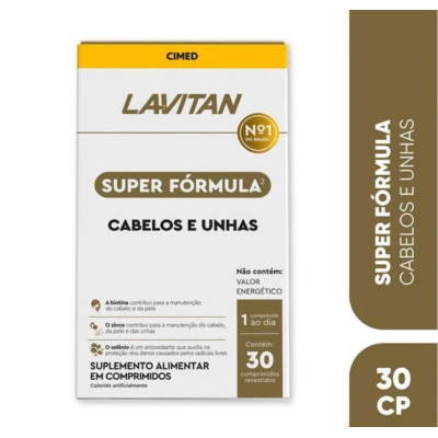 Lavitan Cabelos e Unhas Super Fórmula 30 Comprimidos