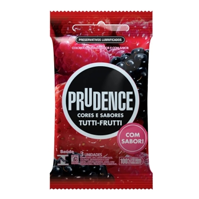 Preservativo Prudence Cores E Sabores Tutti-frutti 3 Unidades