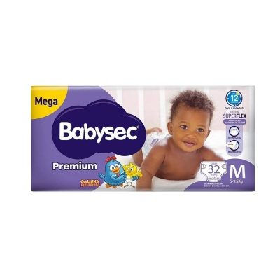 Fralda Babysec Galinha Pintadinha Premium Mega M 32 Unidades 