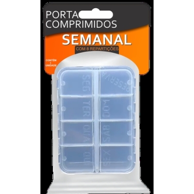 Caixa Porta Comprimidos Semanal 8 Compartimentos 3B