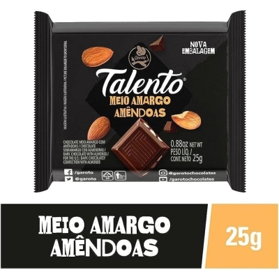 Chococate garoto talento 85g meio amargo