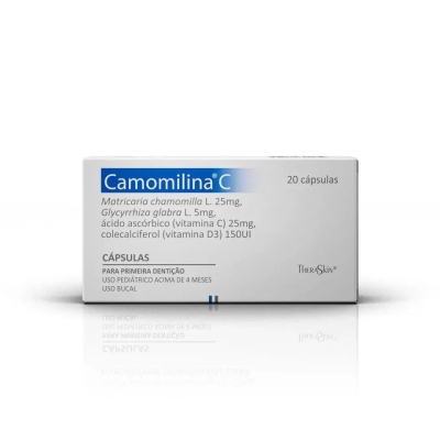 Camomilina C 25mg + 5mg + 25mg + 150UI 20 Cápsulas