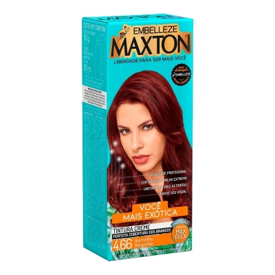 Tinta de Cabelo Permanente Maxton - 4.66 Vermelho Borgonha 