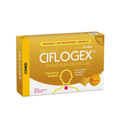 Pastilha Ciflogex Sabor Mel e Limão 12 Unidades