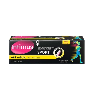 Absorvente Interno Intimus Sport Médio 8 Unidades + Aplicador