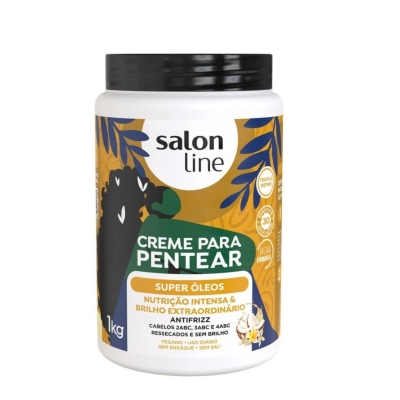 Creme Para Pentear Cabelo Super Óleos Sem Sal Salon Line 1kg 