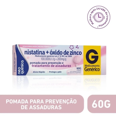 Nistatina+Óxido Zinco Pomada 60g Genérico Neo Química 