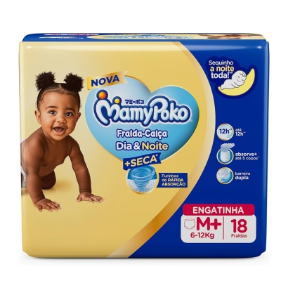 Fralda Mamypoko Calca Dia/Noite Regular M 18 Unidades