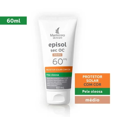 Protetor Solar Facial Episol Sec OC FPS60 Médio 60ml