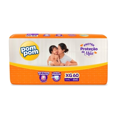 Fralda Pom Pom Derma Protek Hiper XG 60 Unidades