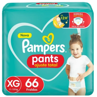 Fralda Pampers Pants Ajuste Total XG 66 Unidades