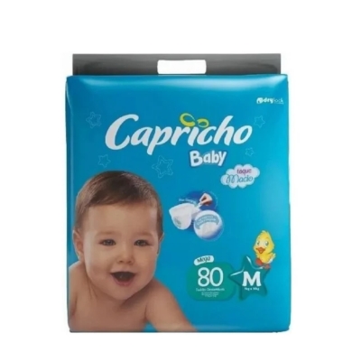 Fralda Capricho Baby Mega M 80 Unidades 