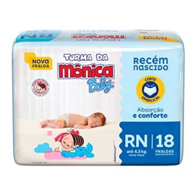 Fralda Turma Da Monica Mega RN 18 Unidades 