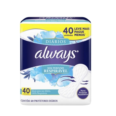 Protetores Diários Always Respirável 40 unidades