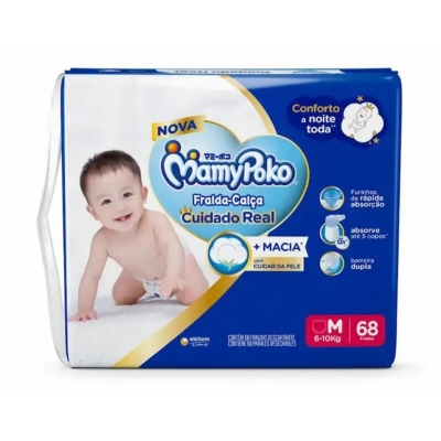 Fralda Mamypoko Calça Hiper Mega M 68 Unidades 
