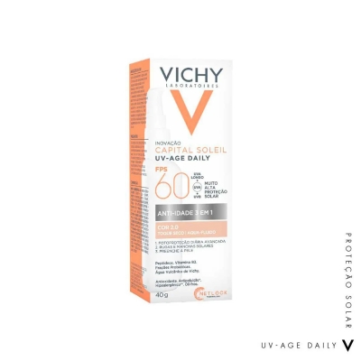 Protetor Solar Facial Vichy Capital Soleil UV-Age Daily FPS 60 Cor 2.0 40g