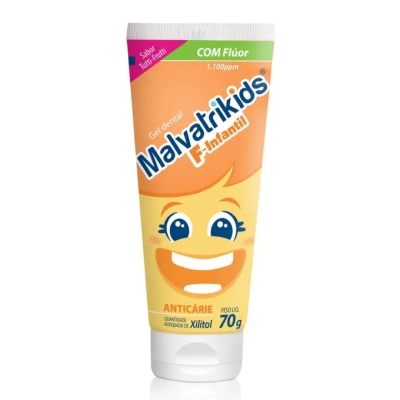 Gel Dental Malvatrikids F-Infantil Anticárie Tutti-Frutti 70g