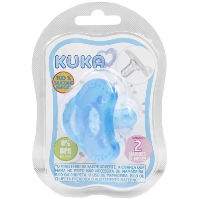 Chupeta Kuka Soft Comfort Redondo 2907 Tamanho 2 Azul - 1 unidade