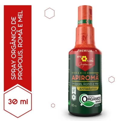Spray para Garganta Apis Flora Apiromã Orgnânico Própolis, Romã e Mel 30ml