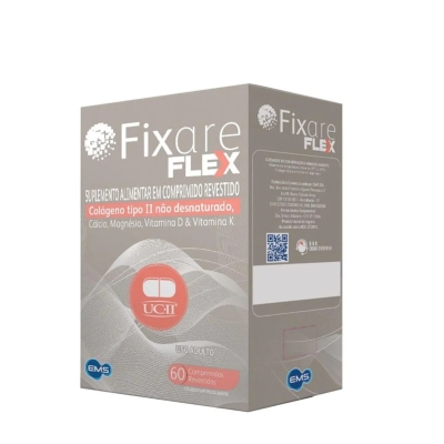 Suplemento Alimentar com Cálcio + Colágeno Fixare Flex 60 Comprimidos