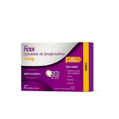 Antialérgico Fexx Cloridrato de Fexofenadina 120mg 10 Comprimidos 