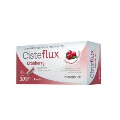 Cisteflux Cranberry com Vitamina C e Zinco 30 Cápsulas Maxinutri