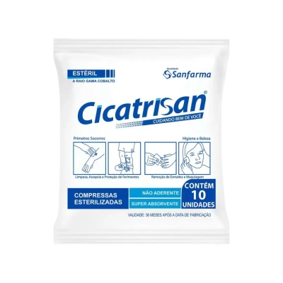 Compressa de Gaze Cicatrisan Não Aderente Estéril 10 unidades