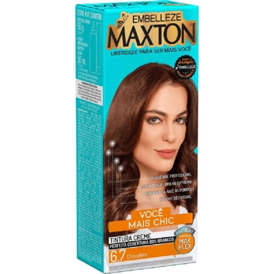Tinta de Cabelo Permanente Maxton - 6.7 Chocolate