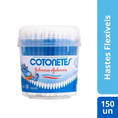 Cotonete Hastes Flexíveis Johnson & Johnson Pote 150 Unidades