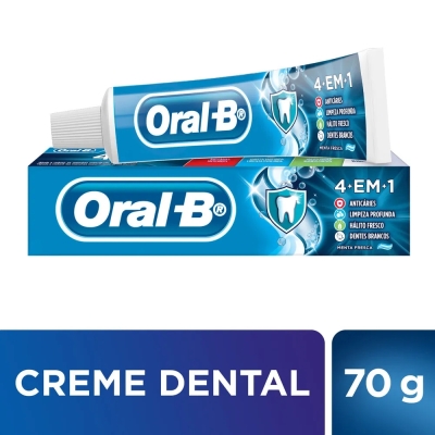 Creme Dental Oral-B 4 em 1 Menta 70g
