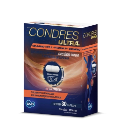 Colágeno Tipo II Não Hidrolisado Condres Ultra +Magnésio e Vitamina D 30 Cápsulas