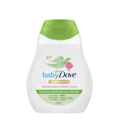 Shampoo Baby Dove Hidratação Enriquecida Cabelos Claros com 200ml