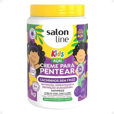 Creme para Pentear Salon Line Kids Açaí Cachinhos sem Frizz 1kg