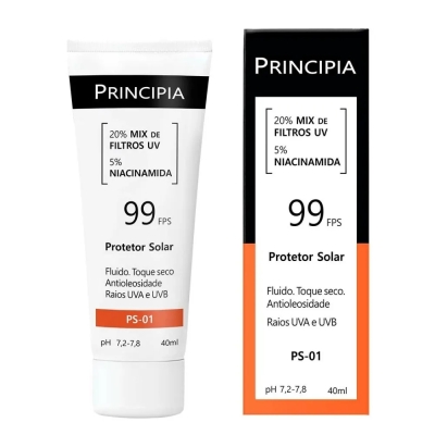 Protetor Solar Principia 20% Mix de Filtros UV + 5% Niacinamida FPS 99 PS-01 40ml